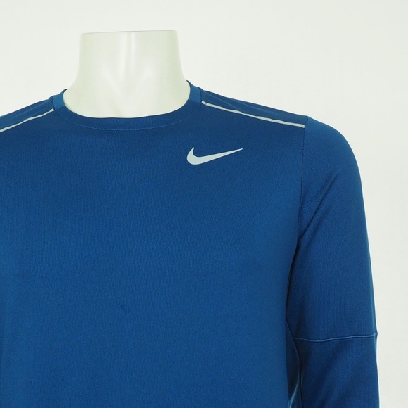 Nike Running Element 3.0 Tee Shirt Mens Small Blue Dri-Fit Crew Training Workout - Picture 2 of 5